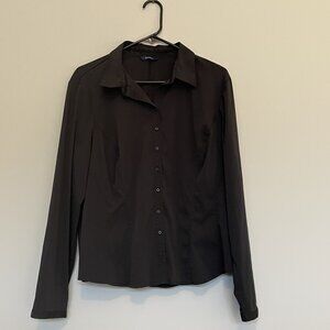 Black Button Down Dress Shirt Long Sleeves Reitman's XL